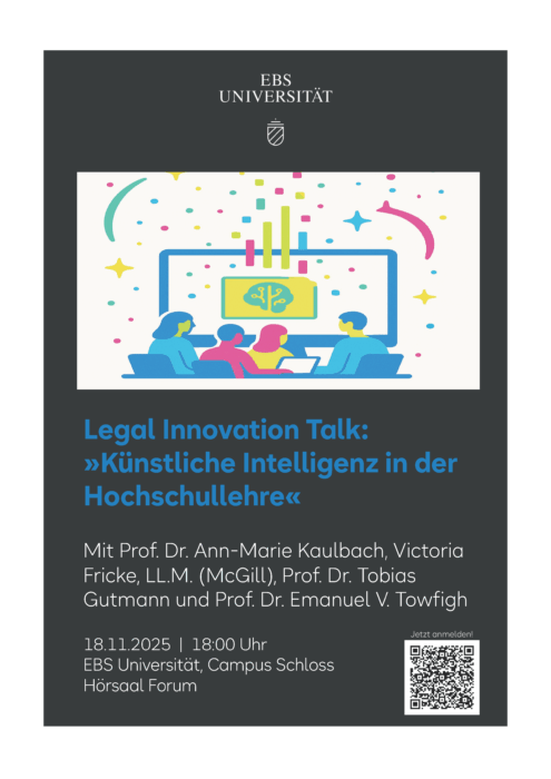Legal Innovation Talk »Künstliche Intelligenz in der Hochschullehre« @ EBS Universität